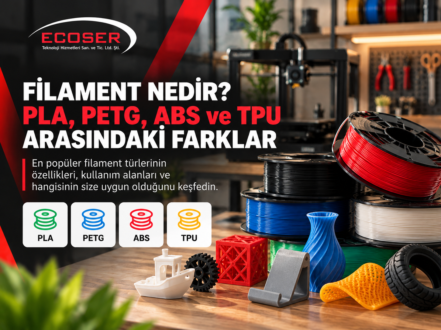 Filament Nedir? PLA, PETG, ABS ve TPU Arasındaki Farklar