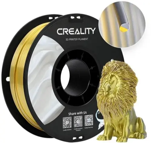 Creality CR-PLA Silk İpek Filament – Altın-Gümüş - 2